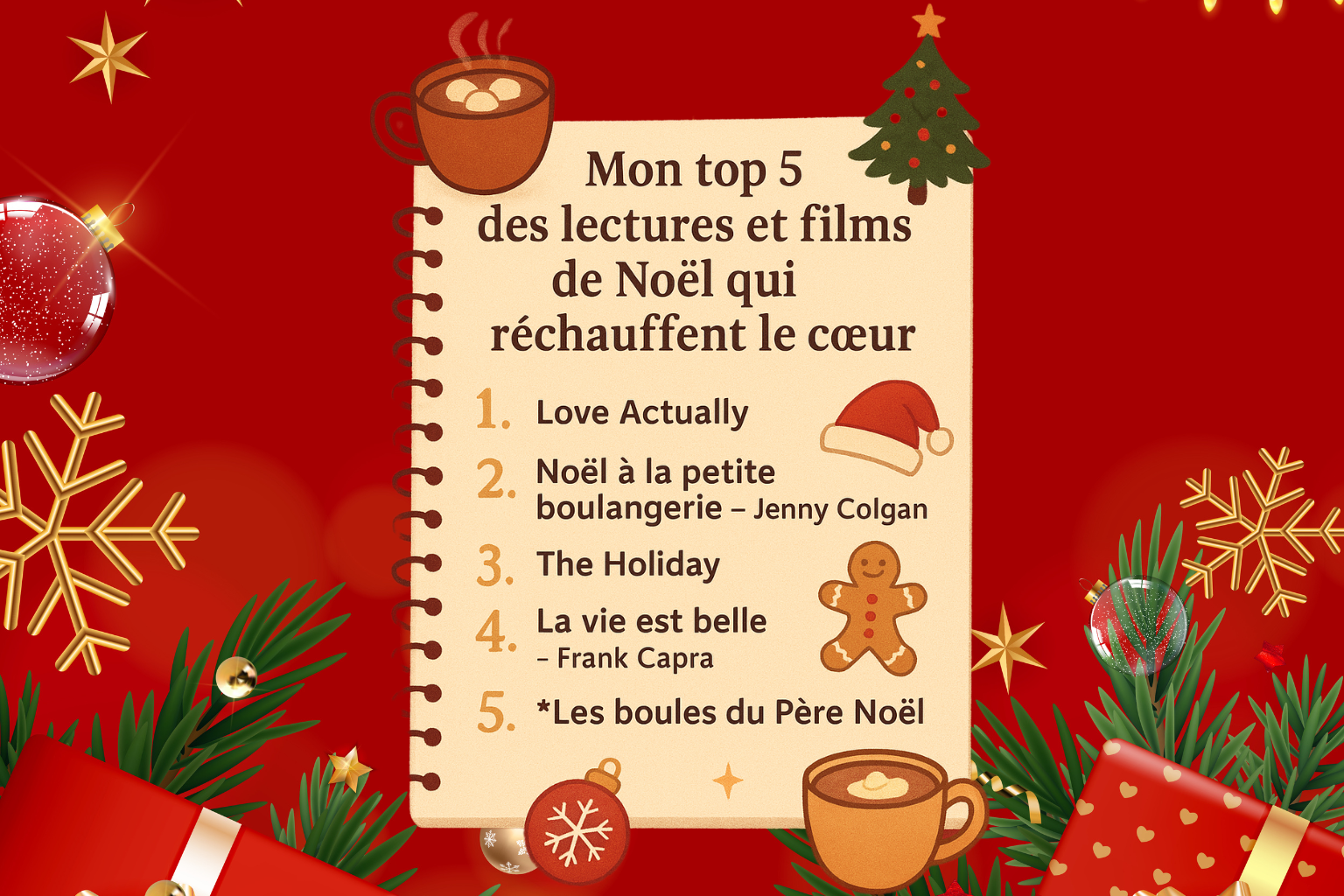 Mon top 5 des lectures et films de Noël qui réchauffent le cœur